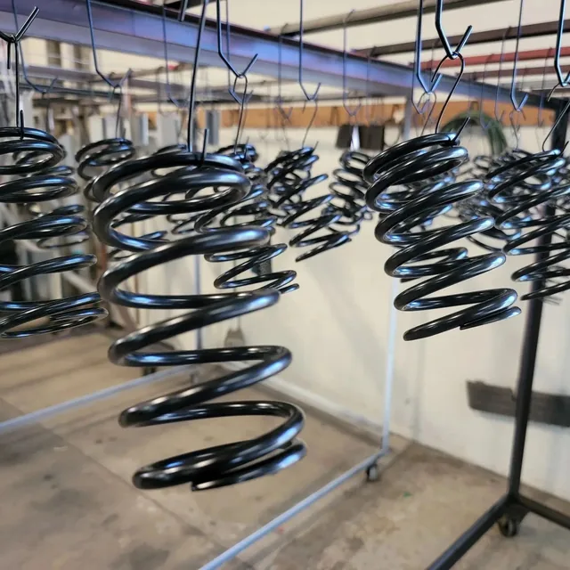 Batch of motorcycle springs powder coated satin black