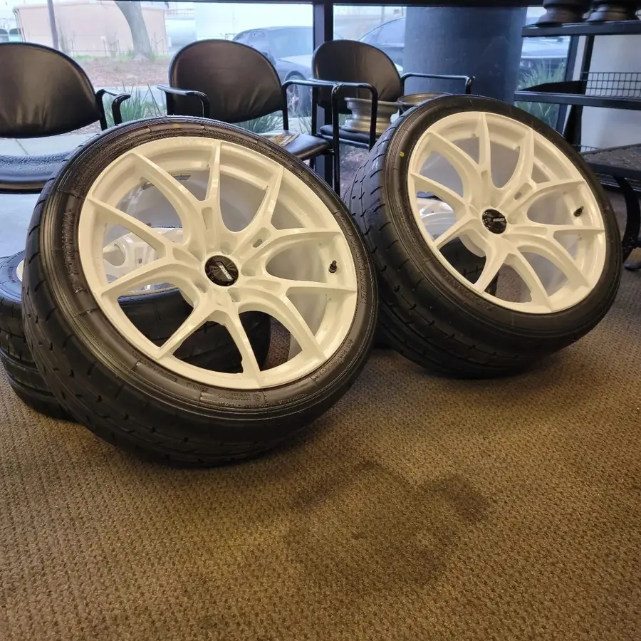 Toyota Supra Rays wheels powder coated gloss white